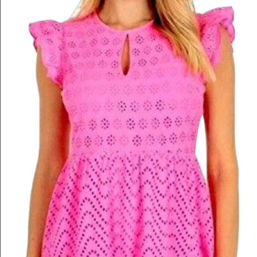 Vineyard Vines Pink Allamanda Eyelet Dress